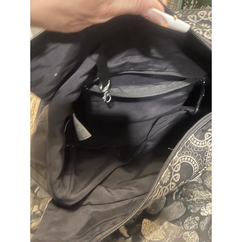 Petunia Pickle Bottom Boxy Backpack Diaper Bag Black Gray Yellow Embroidery - Picture 8 of 10